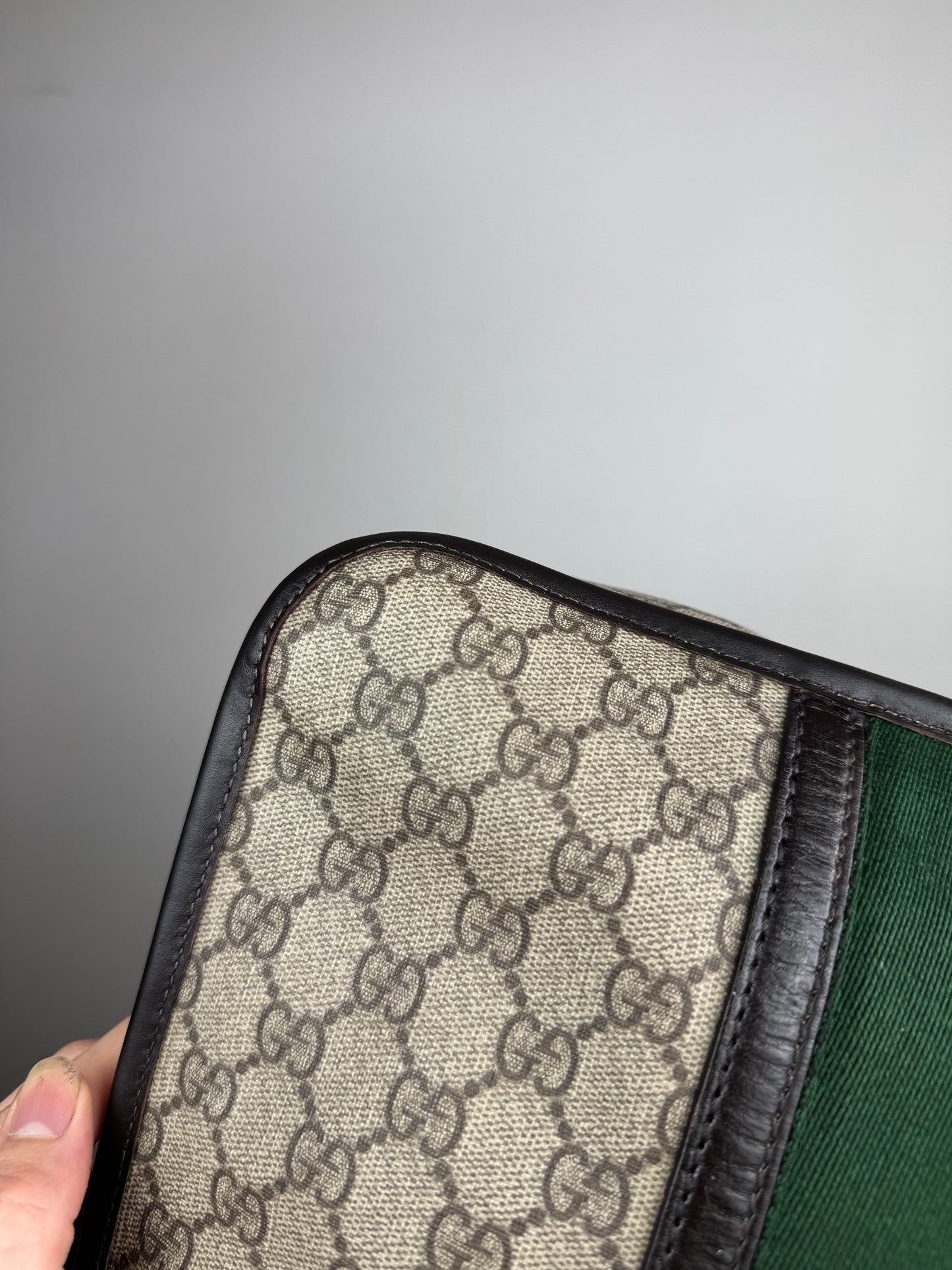 GUCCI Web Flap large Messenger GG Supreme Coated Canvas