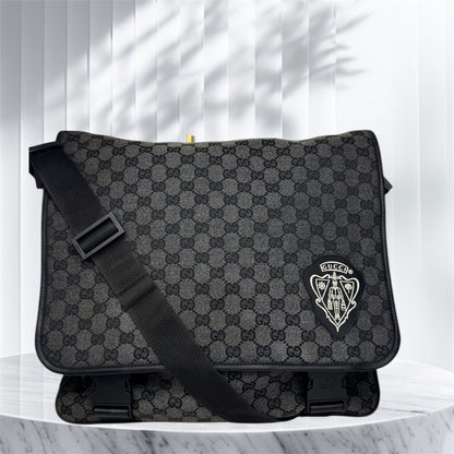 Gucci Denim Hysteria Double Buckles Messenger