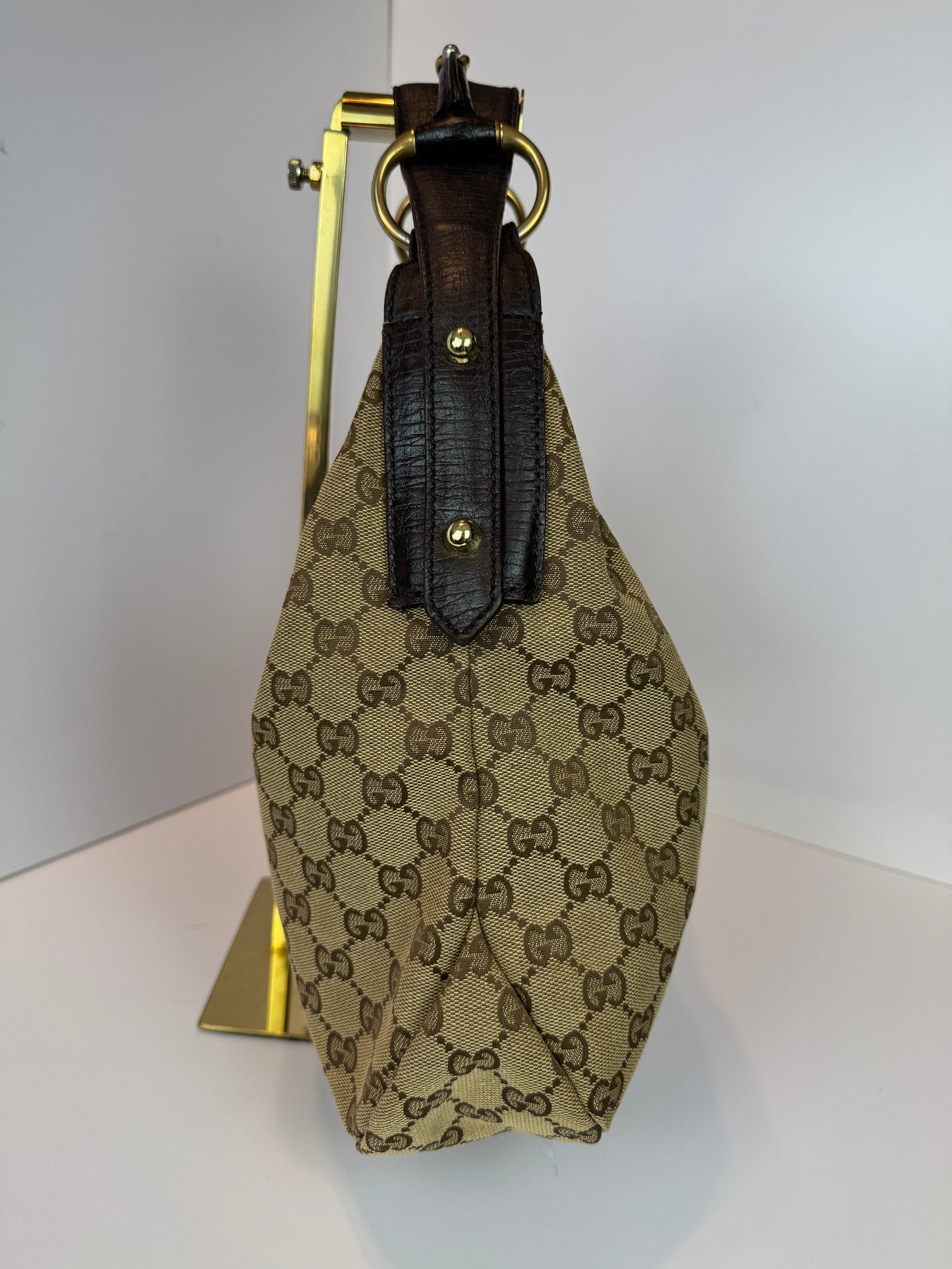 Gucci Hobo Horse-bit GG Canvas Brown