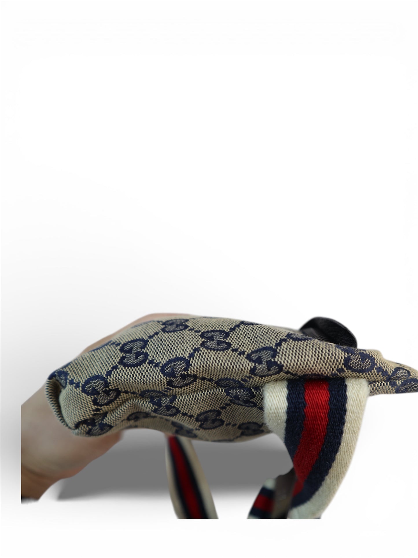 Gucci Vintage Double Belt Bag GG Canvas