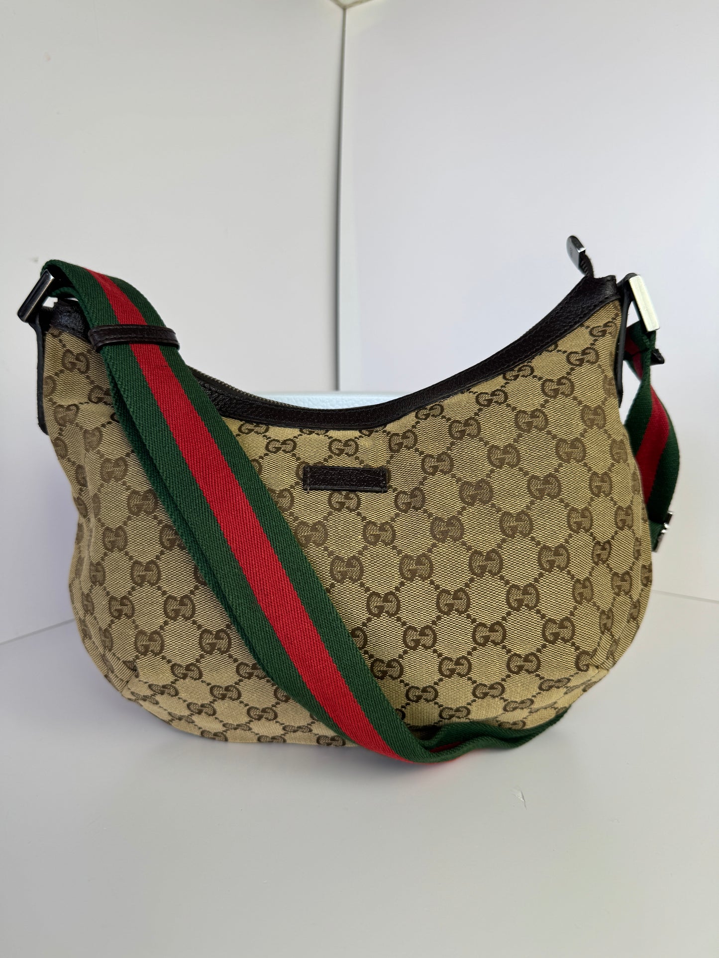 GUCCI Web Halfmoon GG Canvas