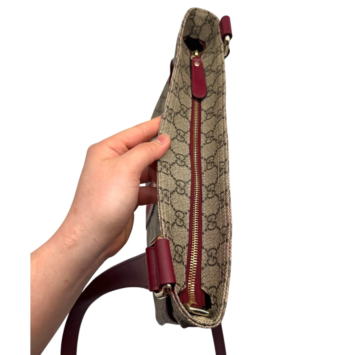 Authentic Gucci Supreme Web Flat Messenger Bag
