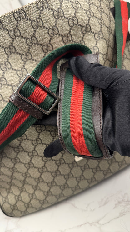 Gucci Messenger Web Strap Coated Canvas Bag