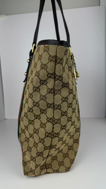 Gucci Web Tote GG Canvas  Brown