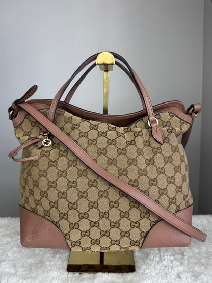 GUCCI Bree Top Handle GG Canvas Pink