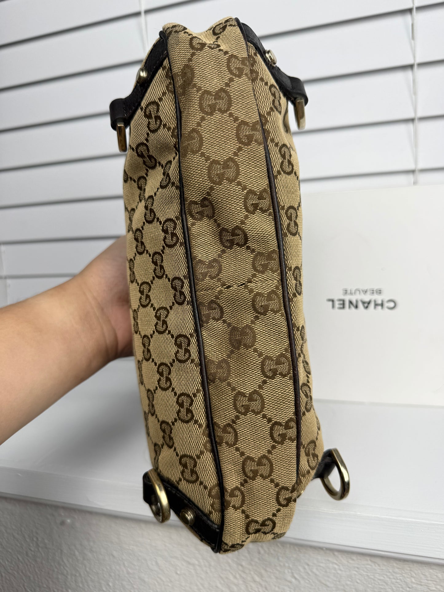Gucci d ring hobo GG Canvas