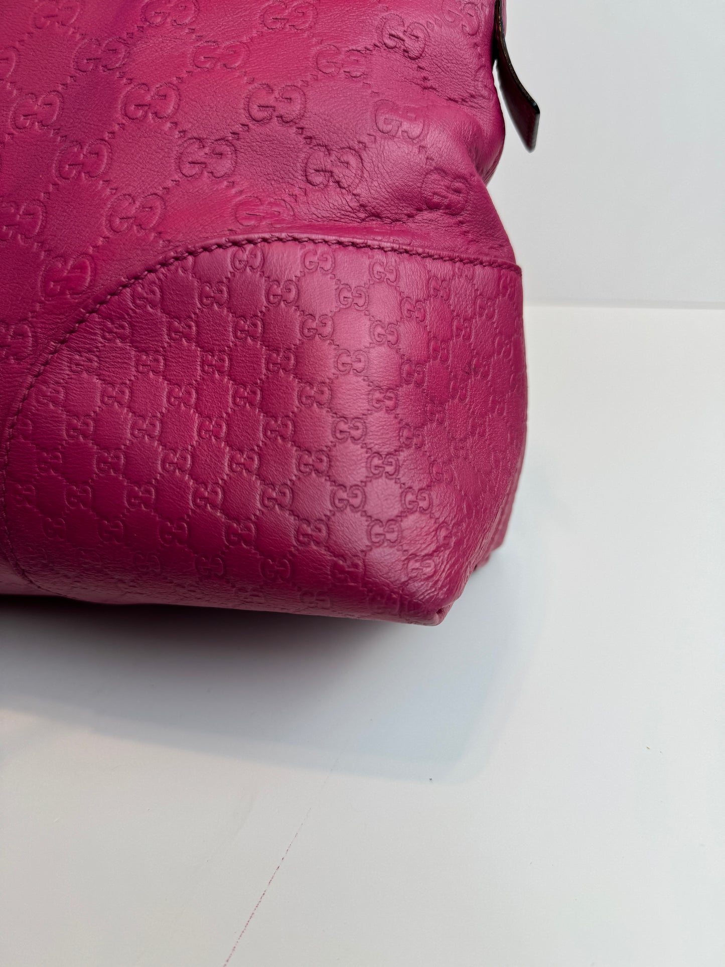 GUCCI Bree Shoulder Leather Pink