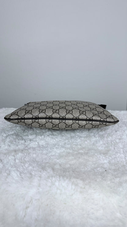 GUCCI Flat Messenger Coated Canvas Dark Brown