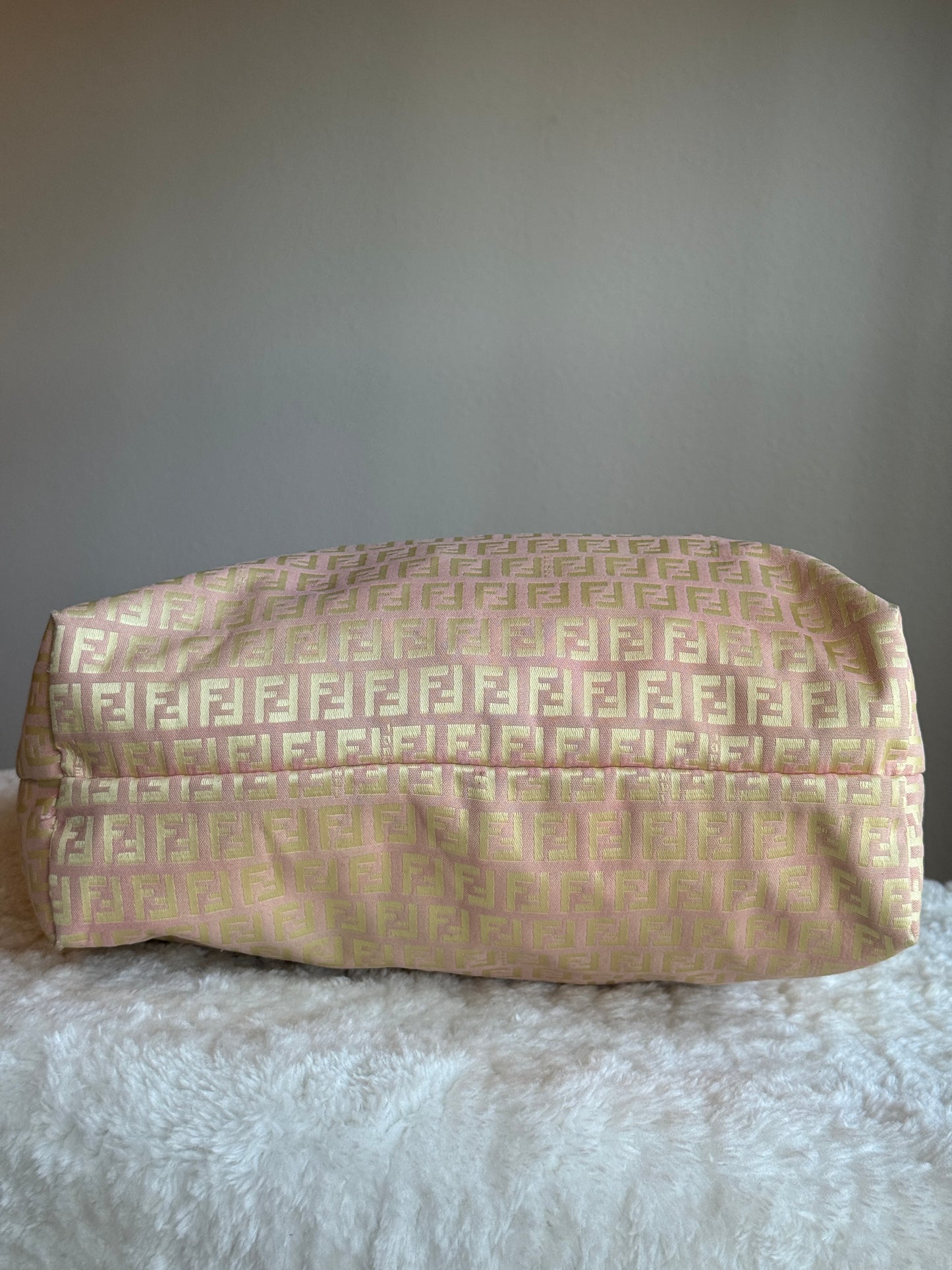 FENDI Zucca Tote FF Canvas Pink