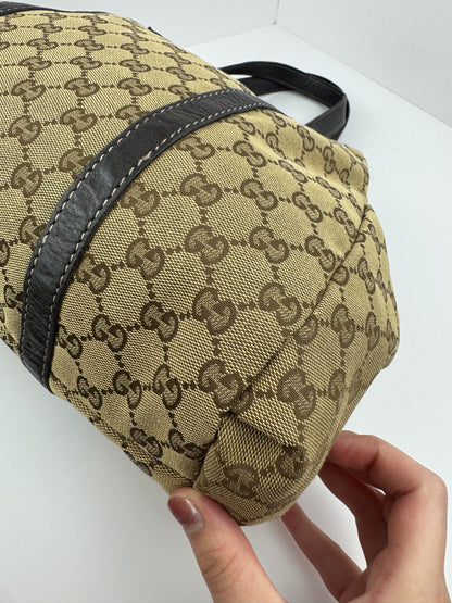 GUCCI Web Tote New Ladies Monogram Dark Brown