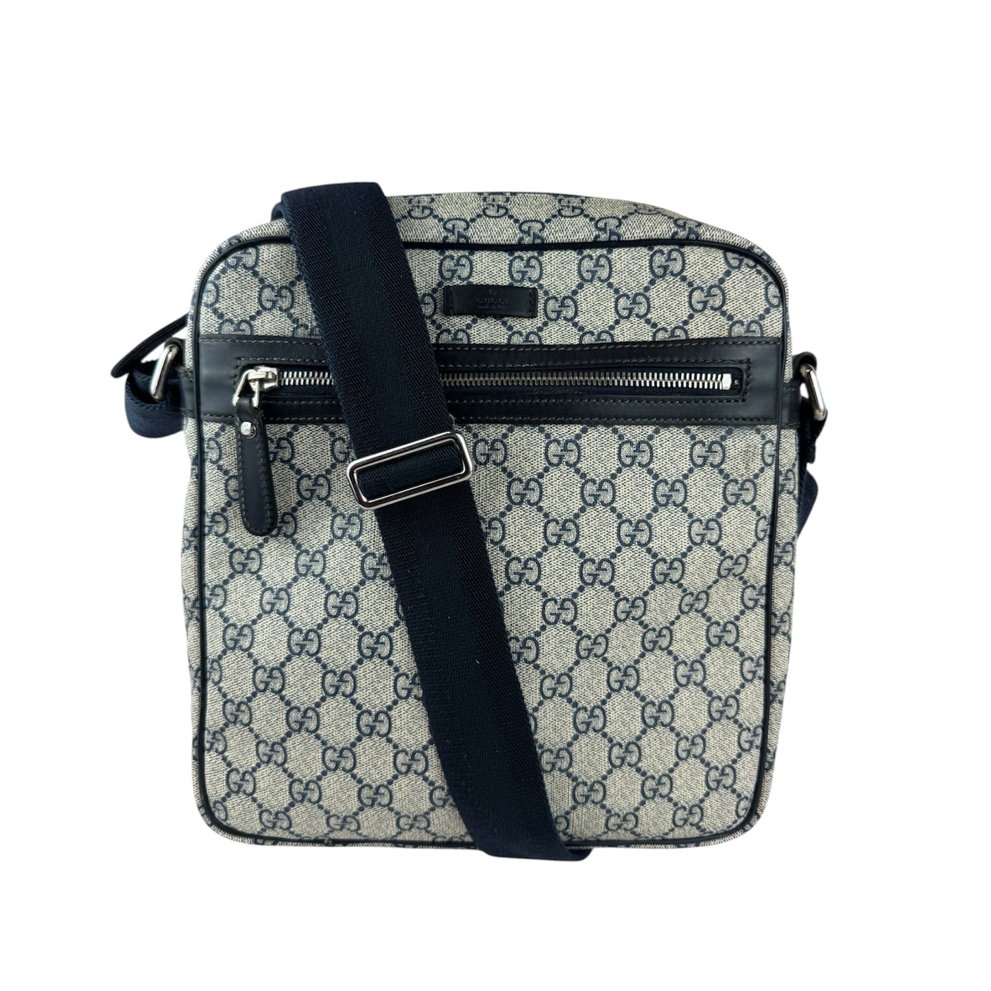 GUCCI Front  Zip Messenger Coated Canvas