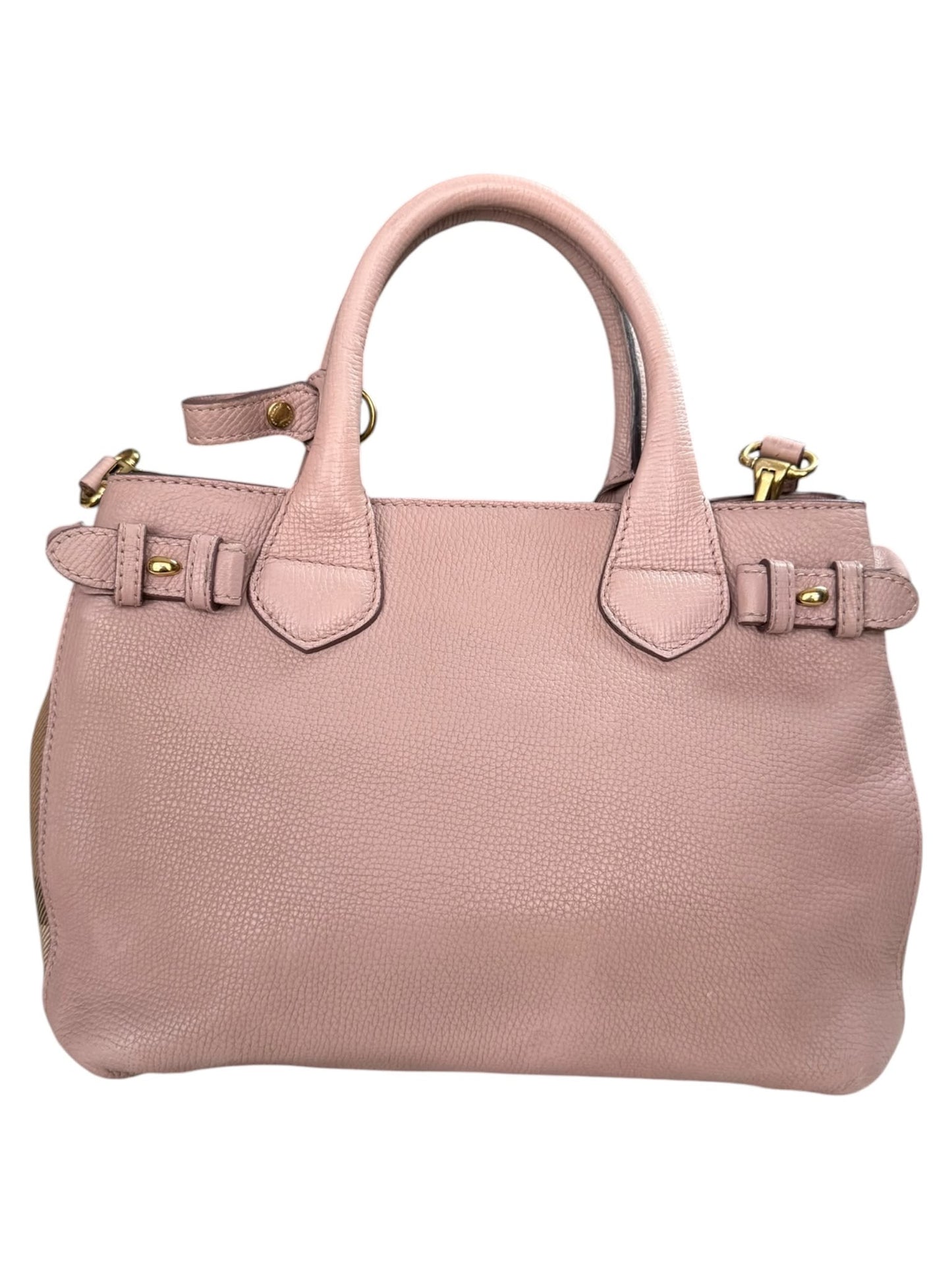 Burberry banner tote leather and house check Canvas small