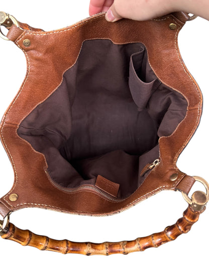 Gucci GG Canvas Top Handle Bamboo Brown