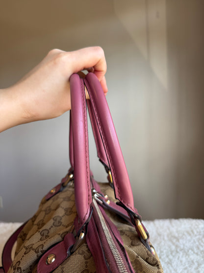 GUCCI Sukey Top handle with Strap GG Canvas Pink