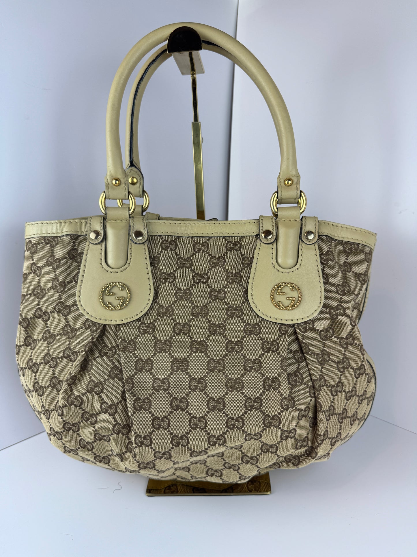 GUCCI Scarlett Studded GG Canvas Medium Monogram