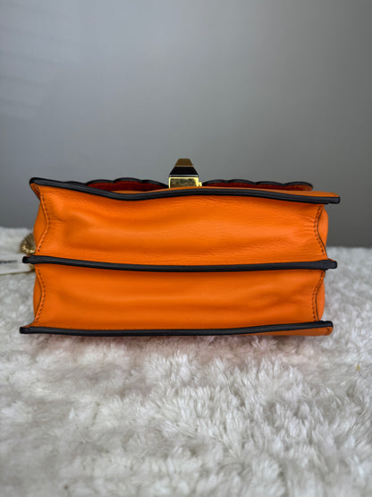 FENDI Vitello Grace Kan I crossbody Leather red