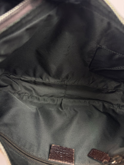 GUCCI Hobo Halfmoon Double Button GG Canvas Brown