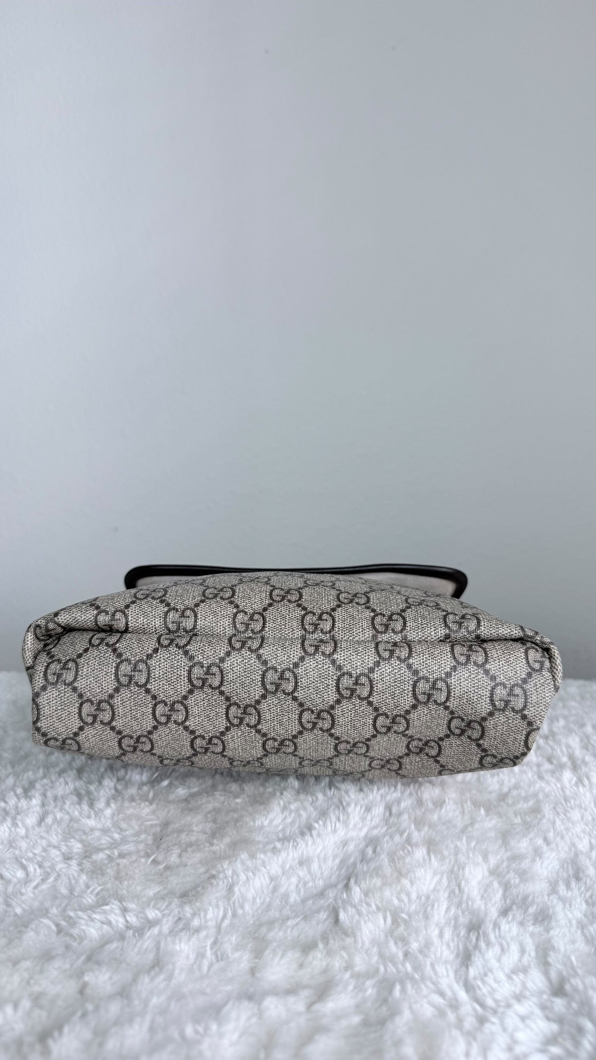 GUCCI Flap Crossbody GG Supreme Coated canvas Brown