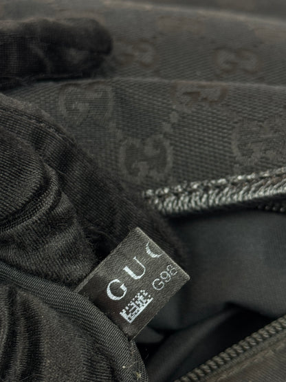 GUCCI Web Boston Navy Blue GG Canvas with strap