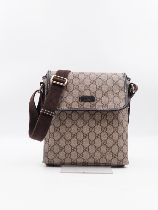 Gucci Flap GG Supreme Crossbody Coated Canvas