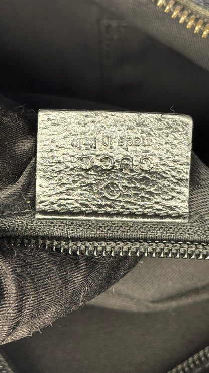 Gucci Half Moon Saddle Hobo and Crossbody GG Canvas  Black