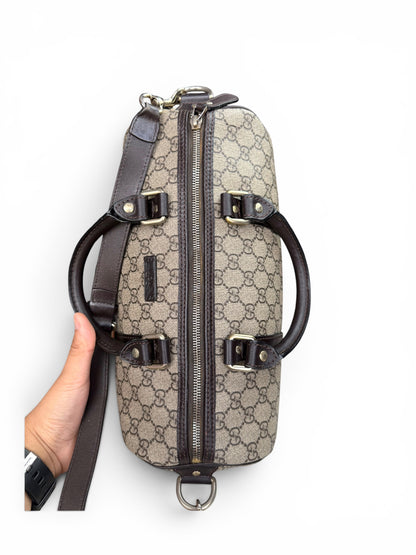 GU16👜 Gucci Boston With Strap Coated canvas