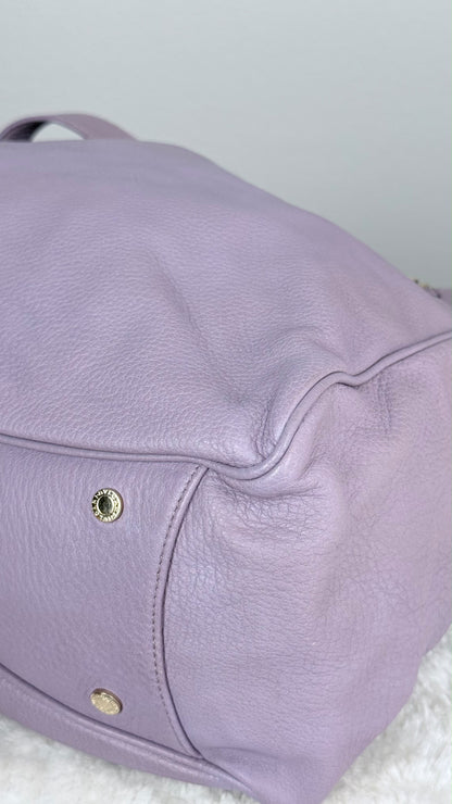 BVLGARI Leather Top Handle Purple