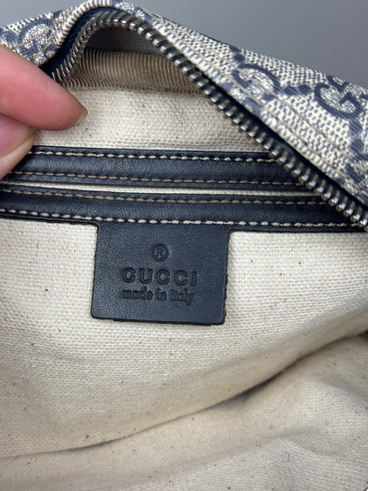 GUCCI Front Zip Small Gg Suprme Coated canvas Navy