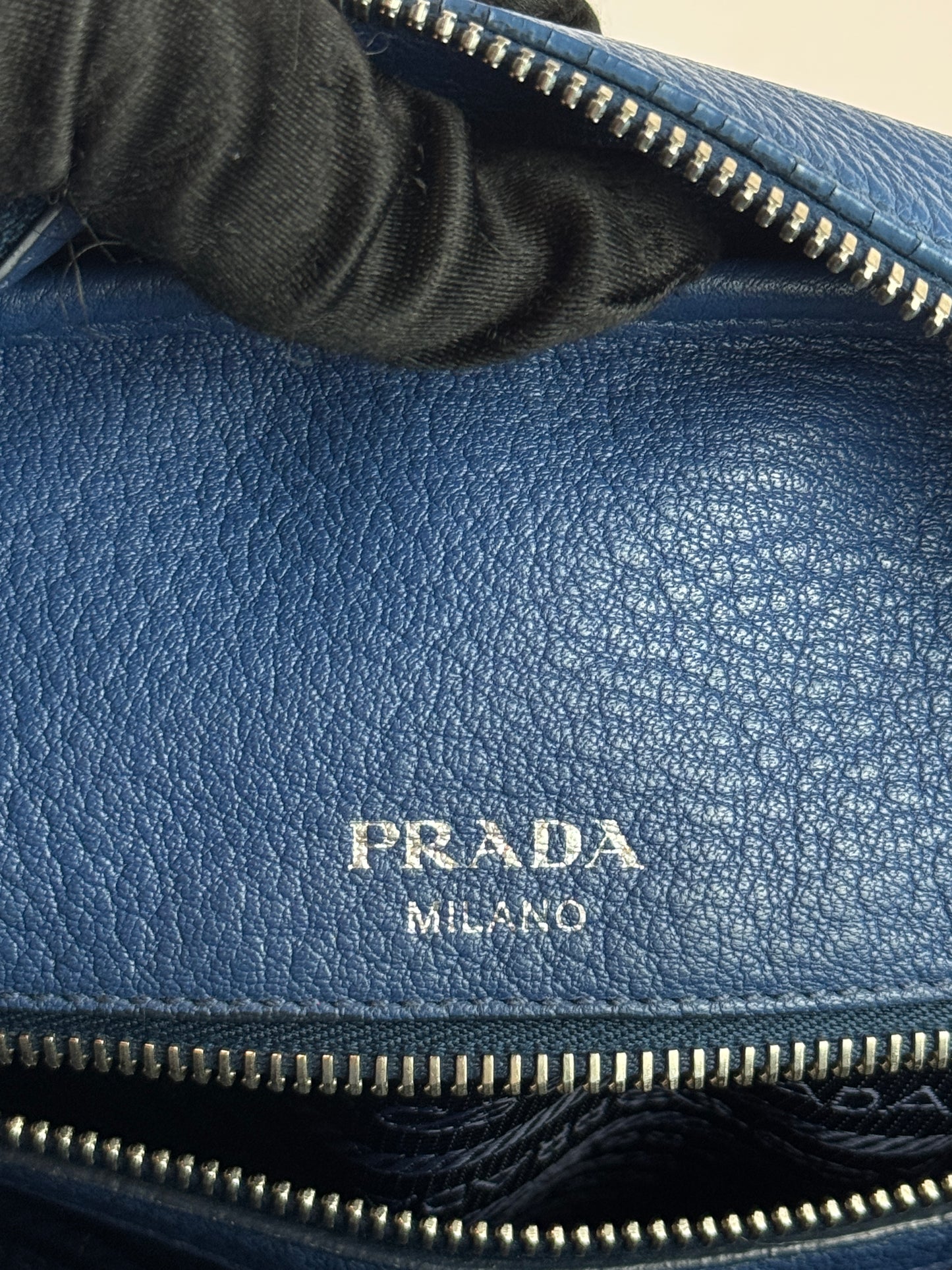 Prada Vitello Phenix Bowling Bag Talco