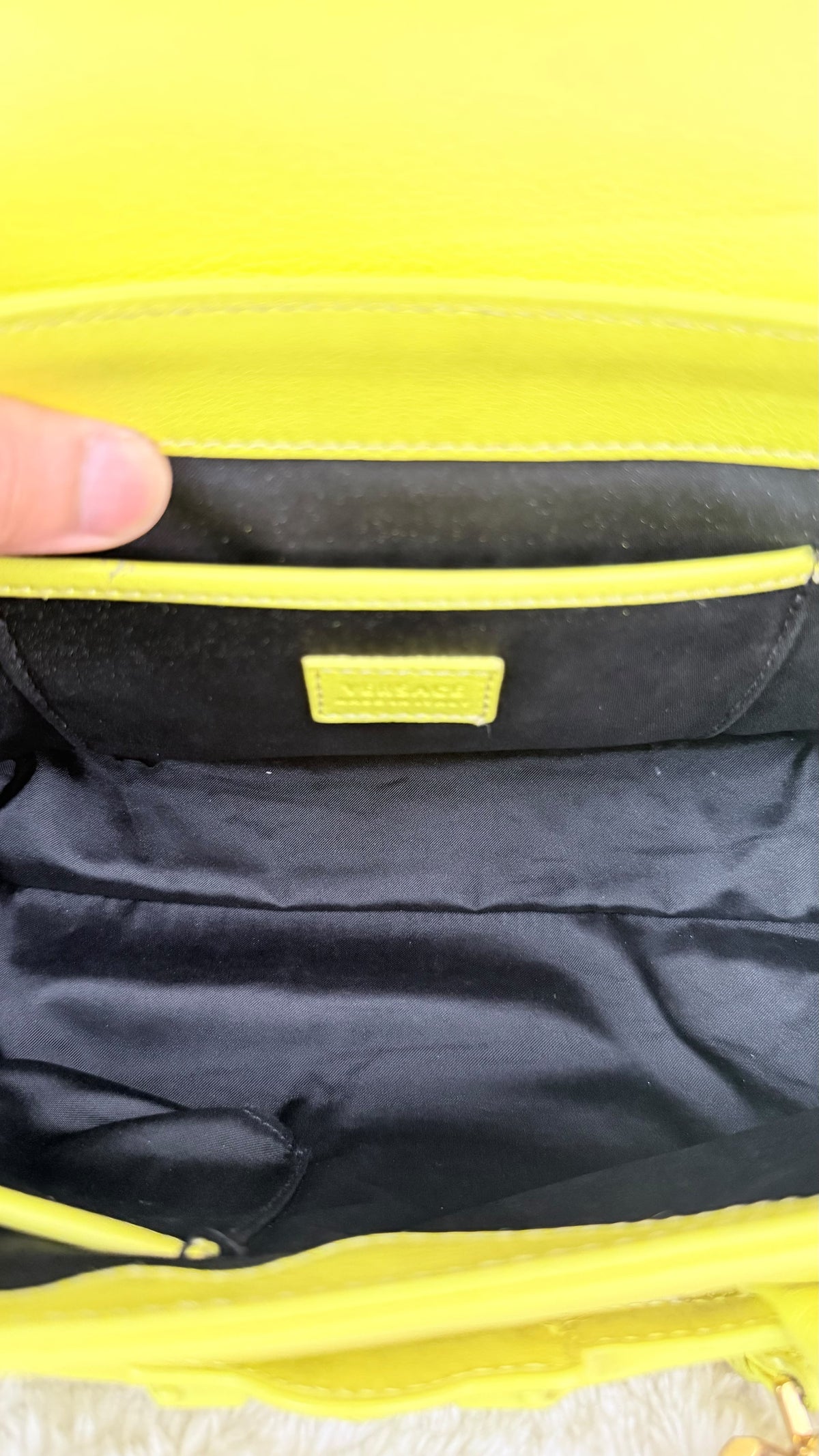 VERSACE Top Handle leather Bag Neon
