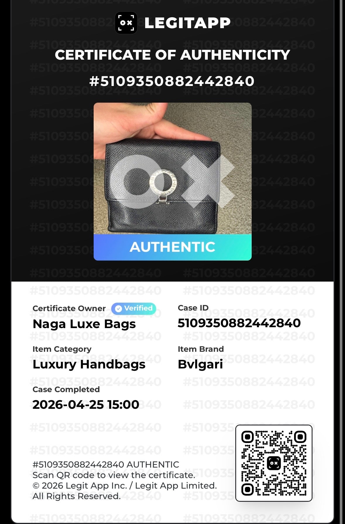 BVLGARI wallet leather Black