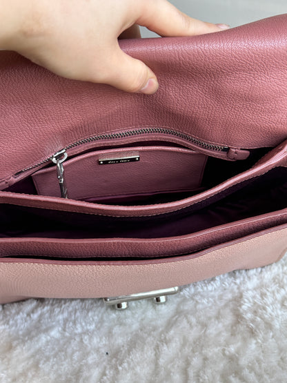 MIU MIU Pink Leather Madras Top Handle two tone