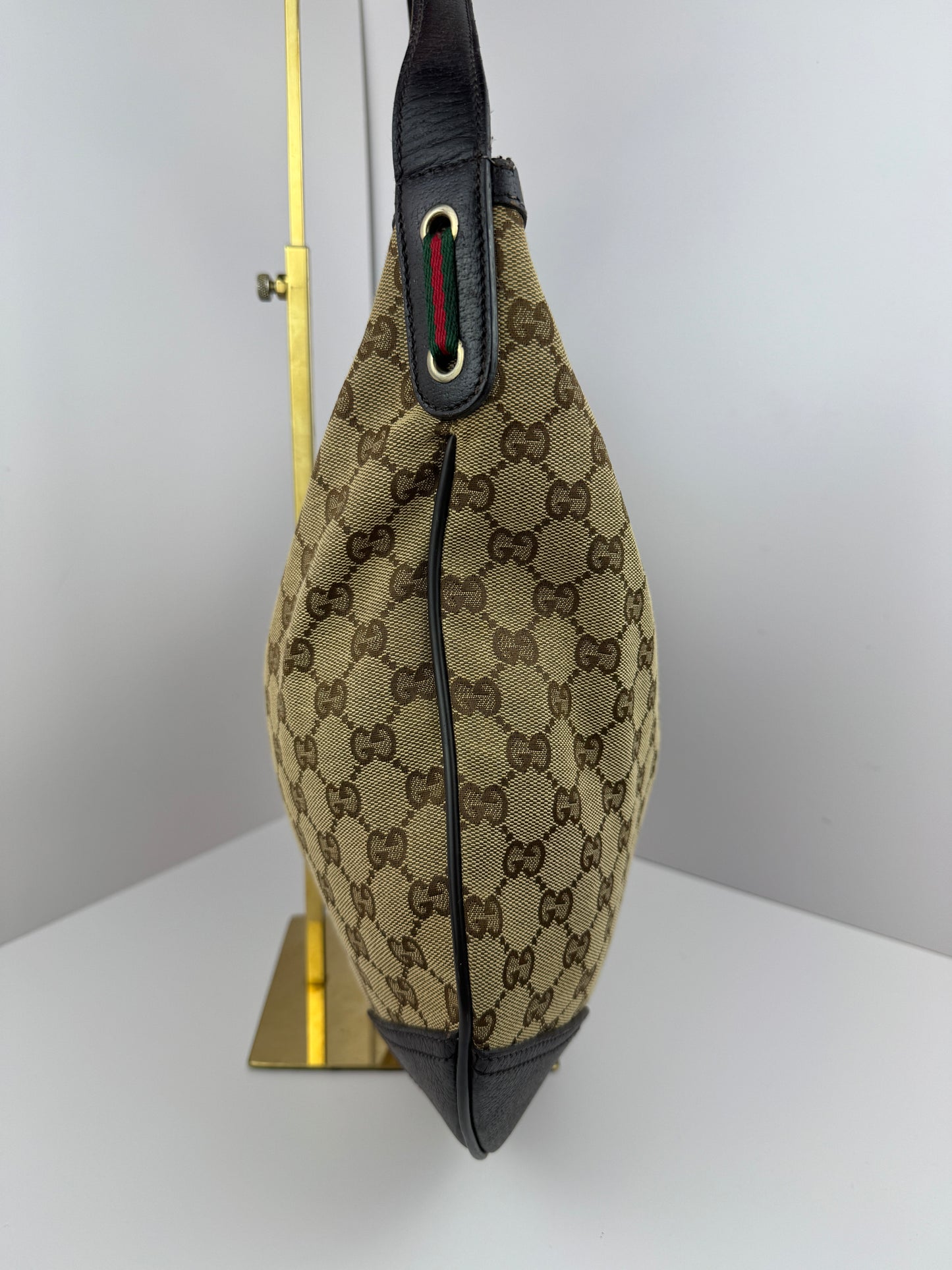 Gucci Web Bow Hobo GG Canvas