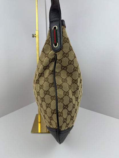 Gucci Web Bow Hobo GG Canvas