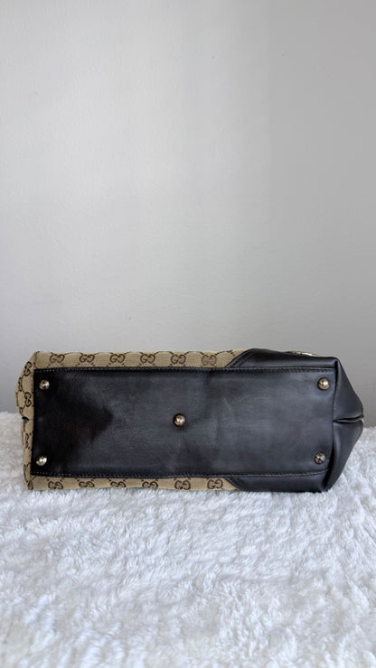 GUCCI New Britt Tote GG Canvas Dark brown Bag