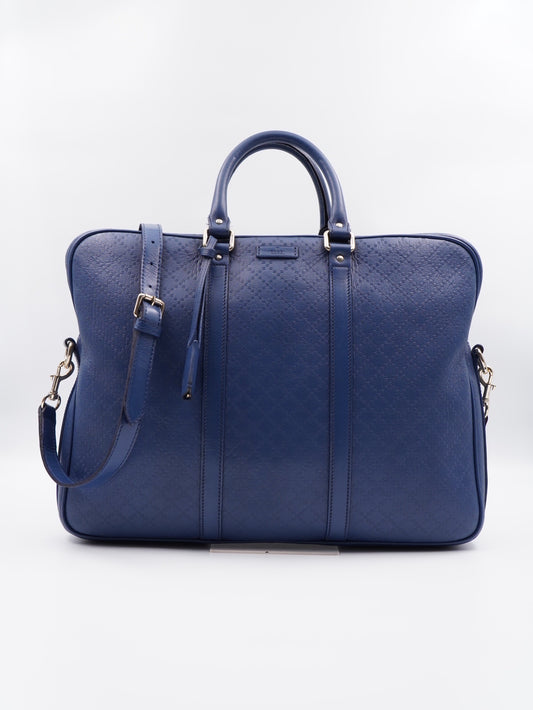 Gucci Briefcase Diamond Microguccdssima leather Blue
