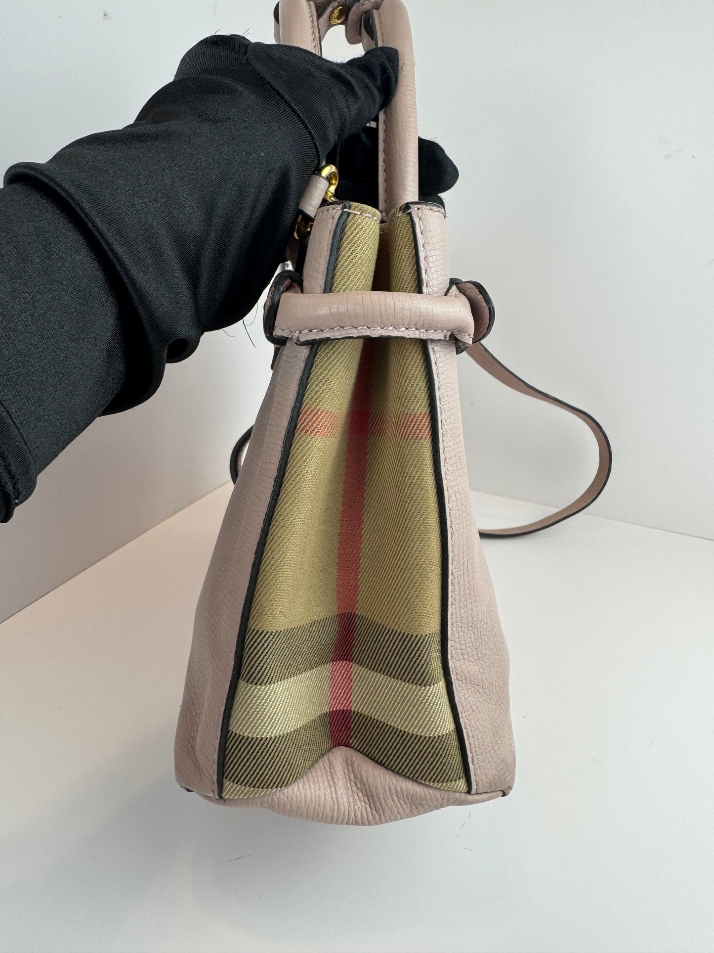 Burberry Banner House Check Leather Pink Nude