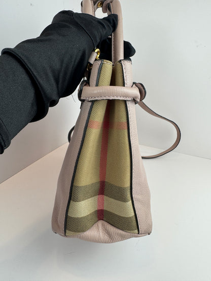 Burberry Banner House Check Leather Pink Nude