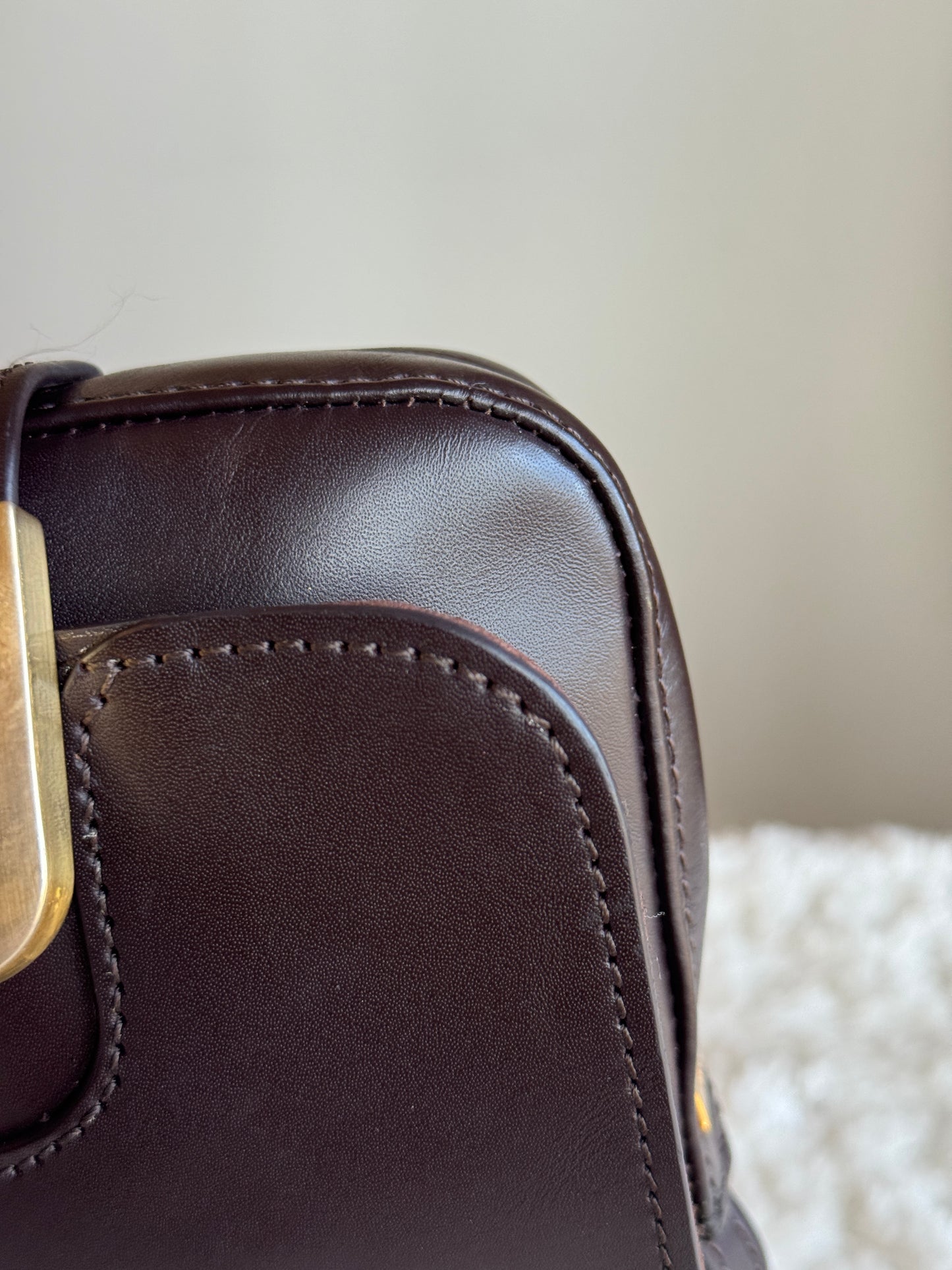 FENDI Chameleon Mini Crossbody Leather Dark Brown