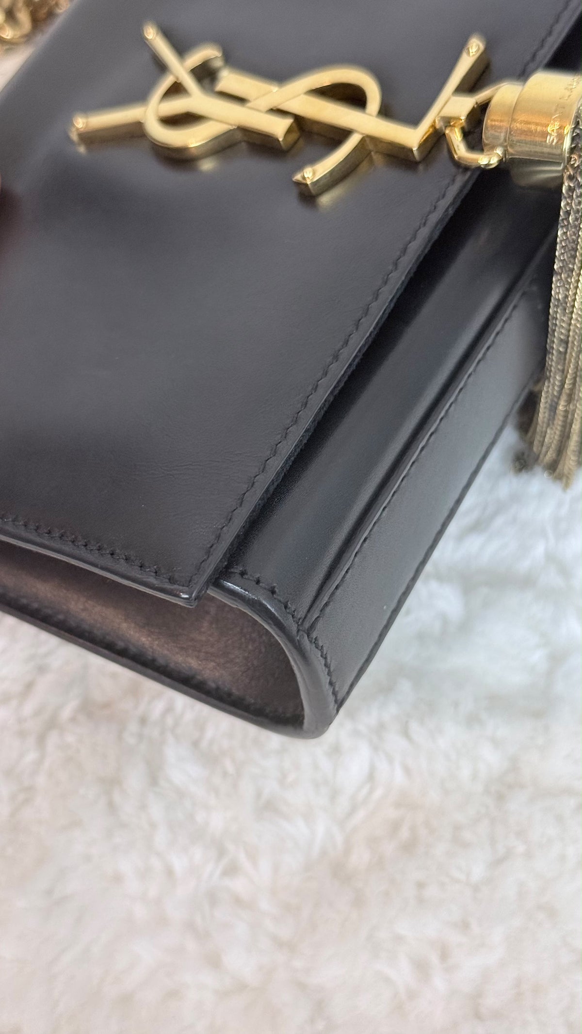 Saint Laurent Kate Small Tassel Leather Black