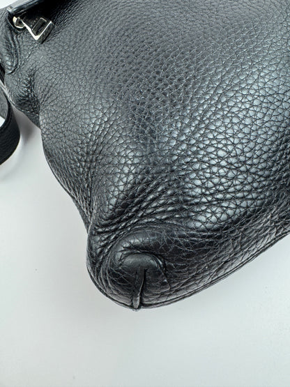 GUCCI Interlocking GG Leather Messenger Black