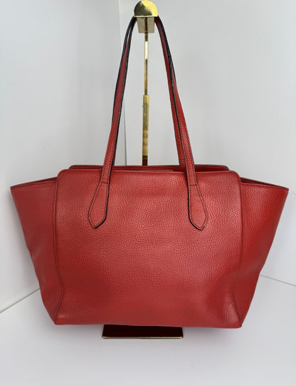 Gucci Swing Tote Leather Red
