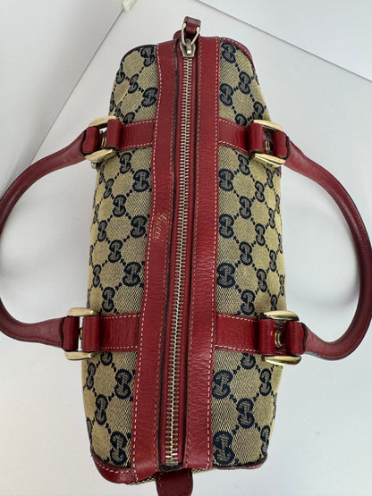 Gucci GG Canvas Boston Navy and red