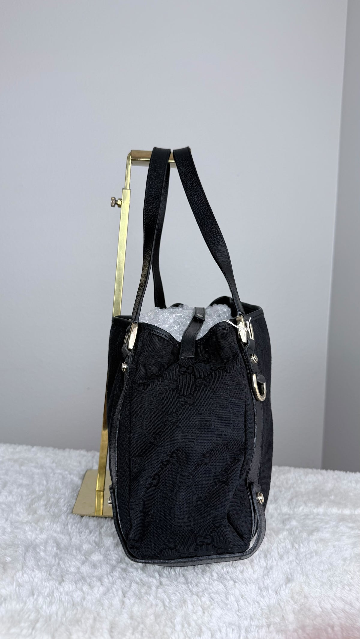 GUCCI Hobo Abbey GG Canvas Black