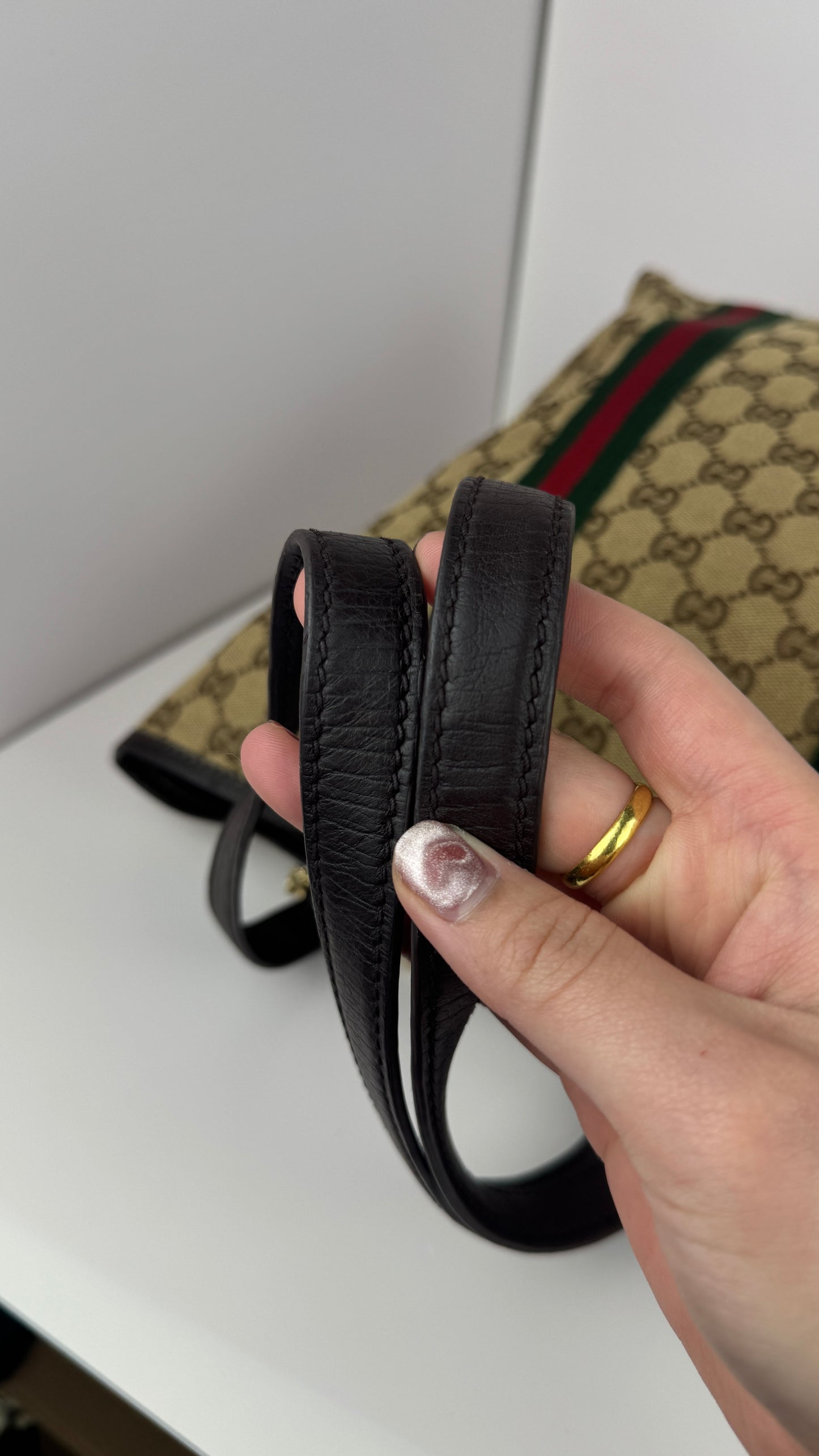 Gucci Web Tote GG Canvas  Brown