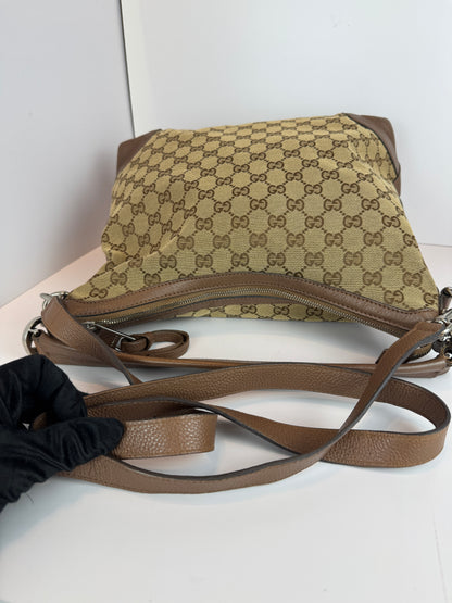 GUCCI Miss GG Hobo GG Canvas with Leather Brown