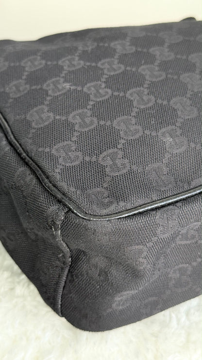 GUCCI Front pocket GG canvas Black Crossbody Black