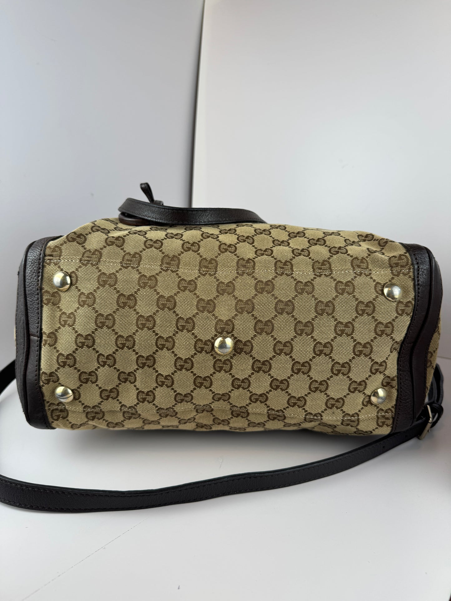 Gucci GG Charm Convertible Tote GG Canvas Brown