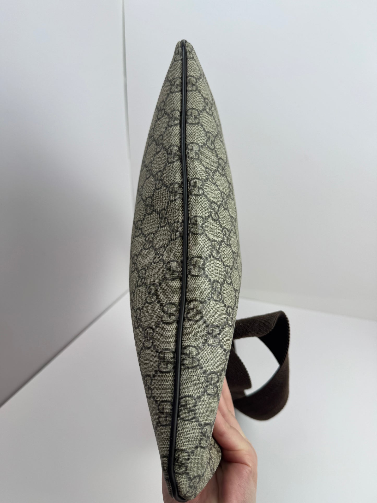 Gucci Flat Zip Top Messenger Coated Canvas Brown