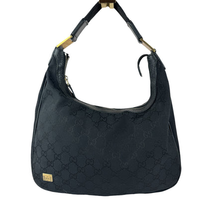 Gucci Hobo GG Canvas Black Shoulder Bag